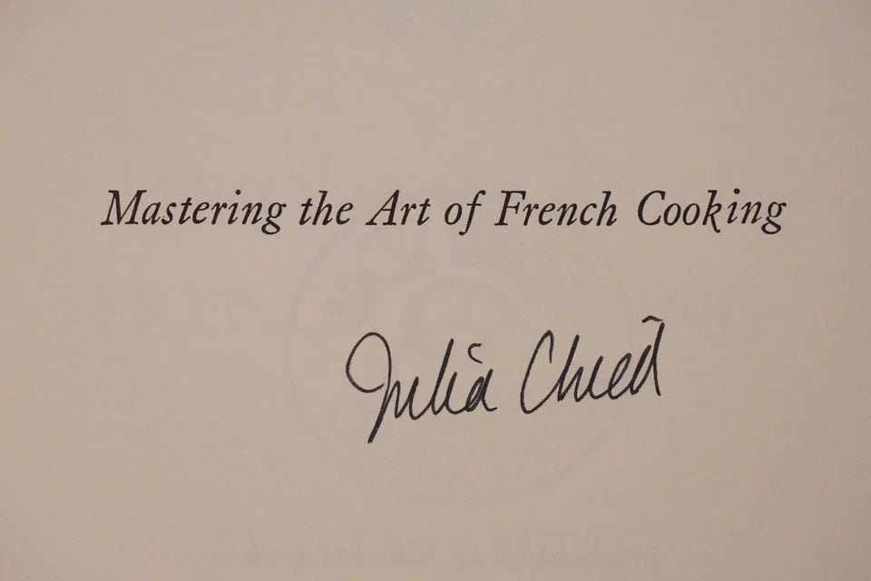Mastering The Art French Cooking Volumes 1 and 2 by Julia Child - Signed Hardcover