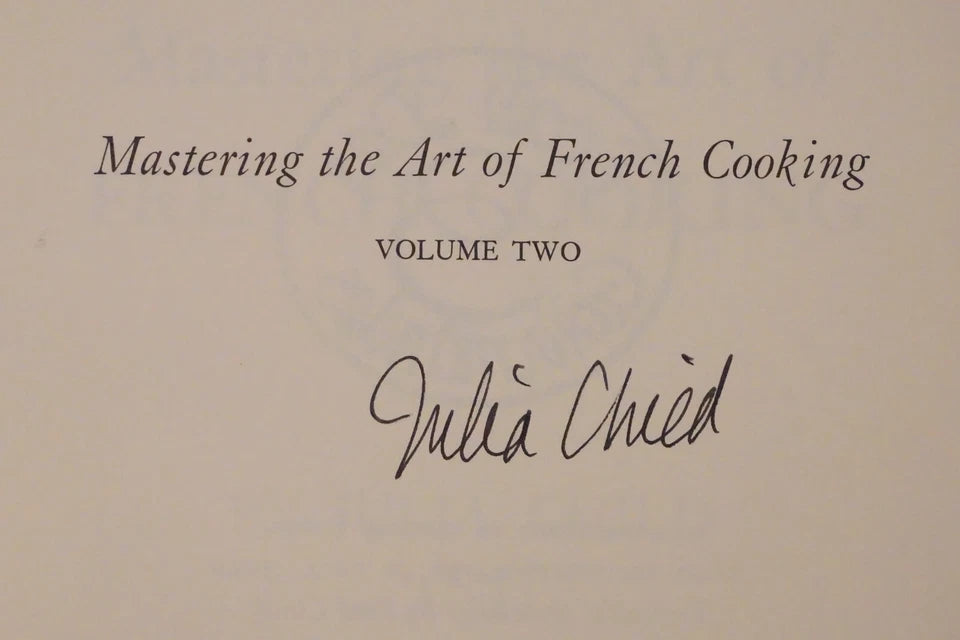 Mastering The Art French Cooking Volumes 1 and 2 by Julia Child - Signed Hardcover