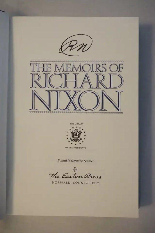 The Memoirs of Richard Nixon 1988 - Signed Easton Press Edition