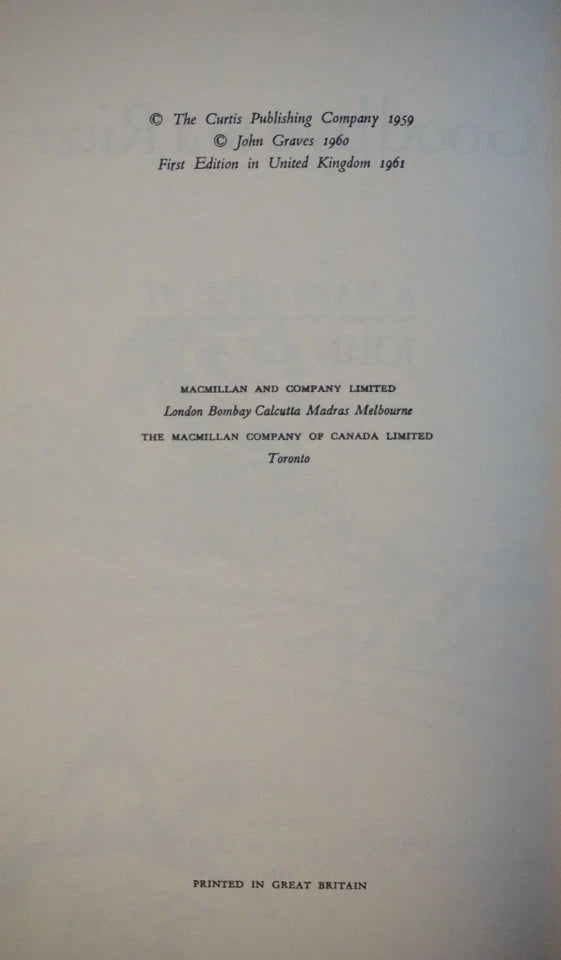 Goodbye to a River by John Graves 1961 - Signed 1st UK Edition