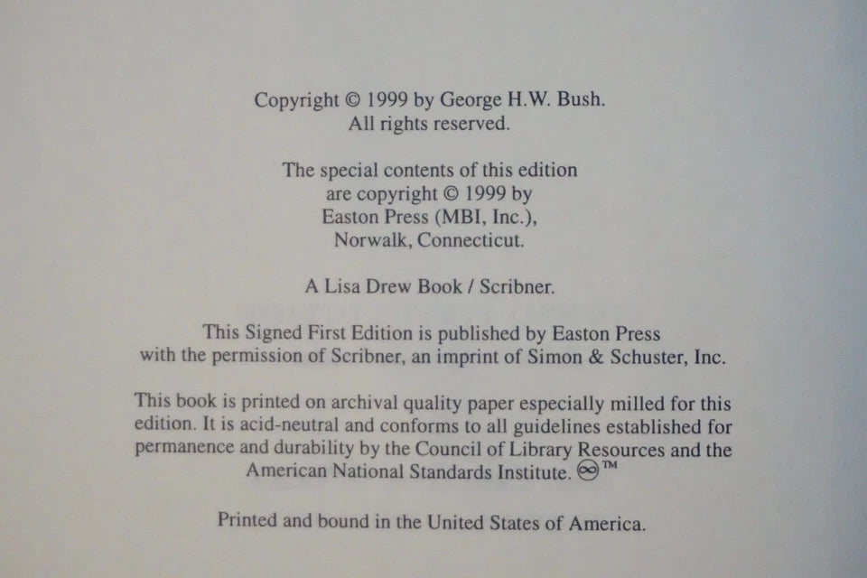 All The Best by George Bush 1999 - Signed 1st Edition Easton Press