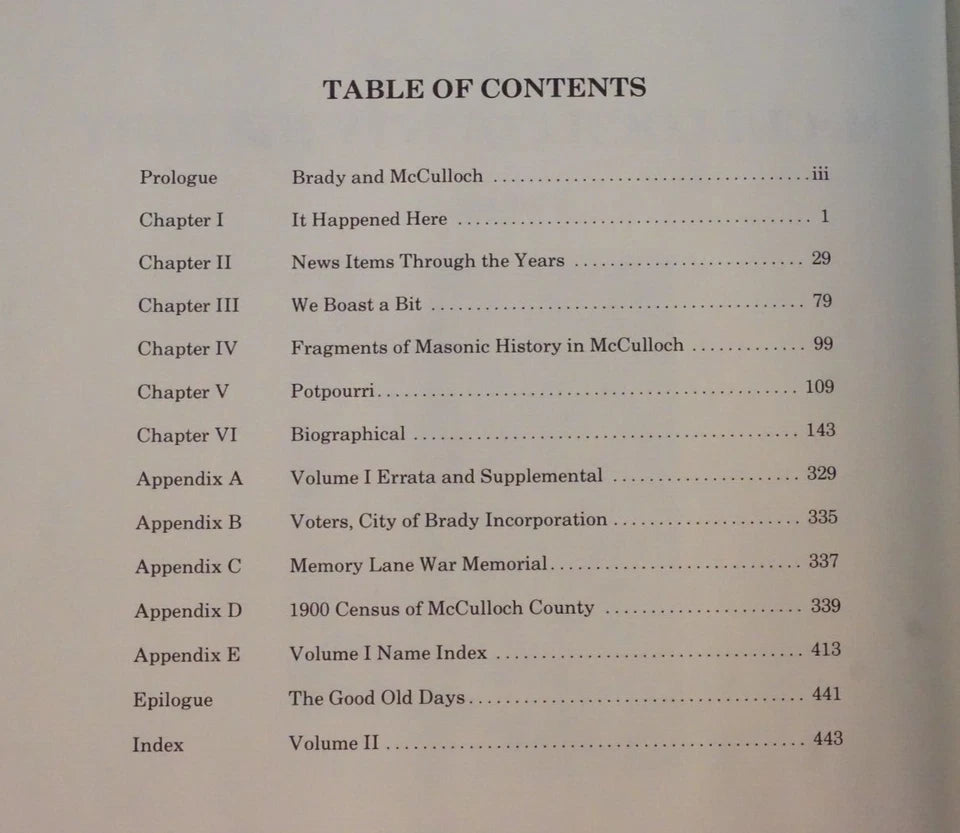 Handbook of McCulloch County Texas History Volumes 1 and 2