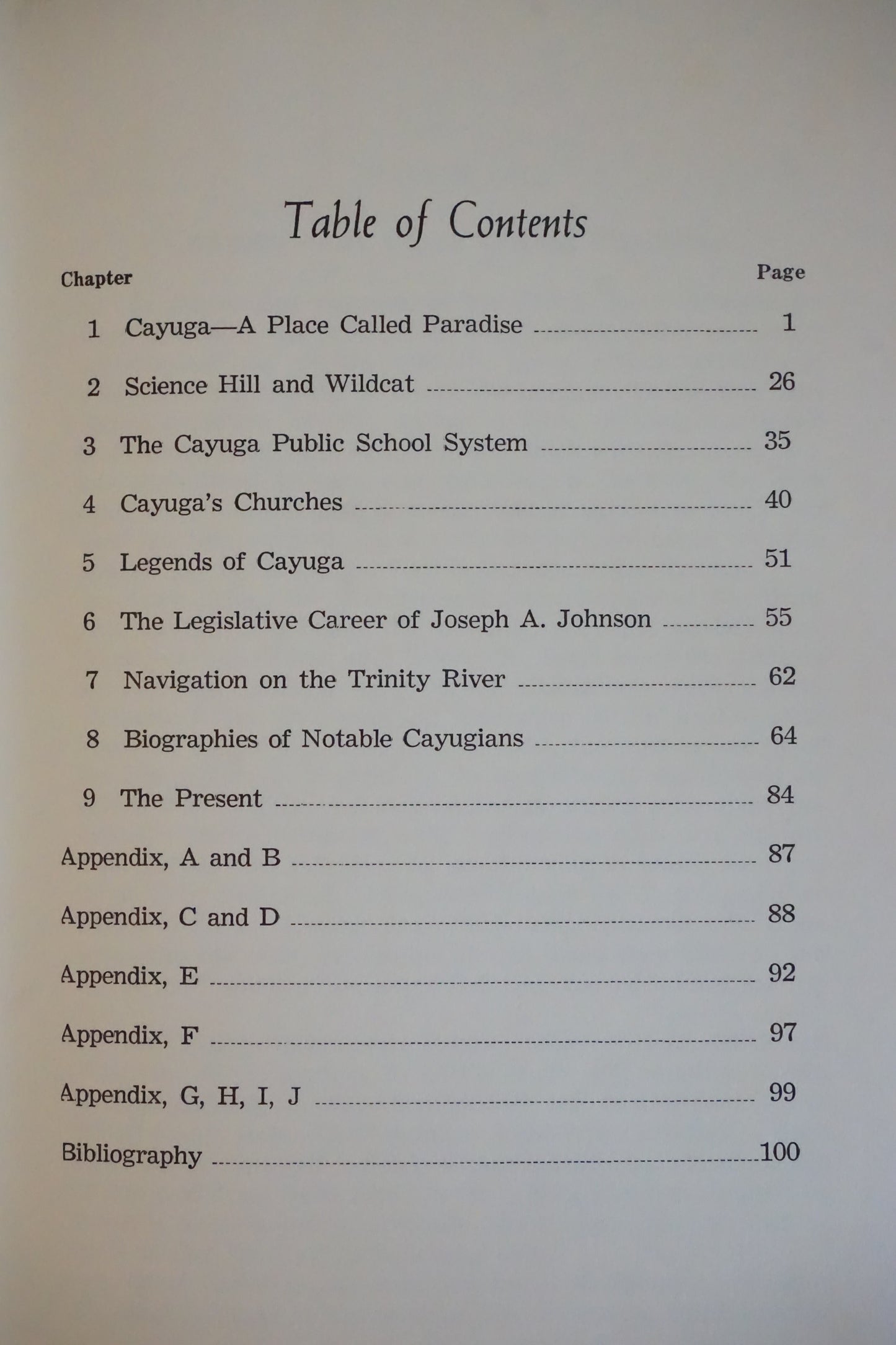 History of Cayuga and Cross Roads, Texas by Michael J. Vaughn 1967