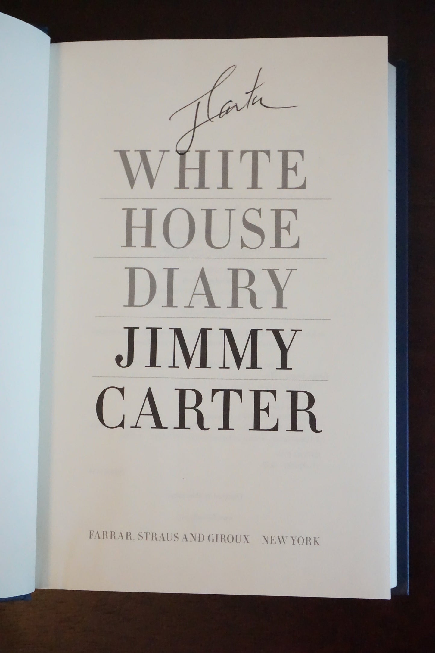 White House Diary by Jimmy Carter 2010 - Signed
