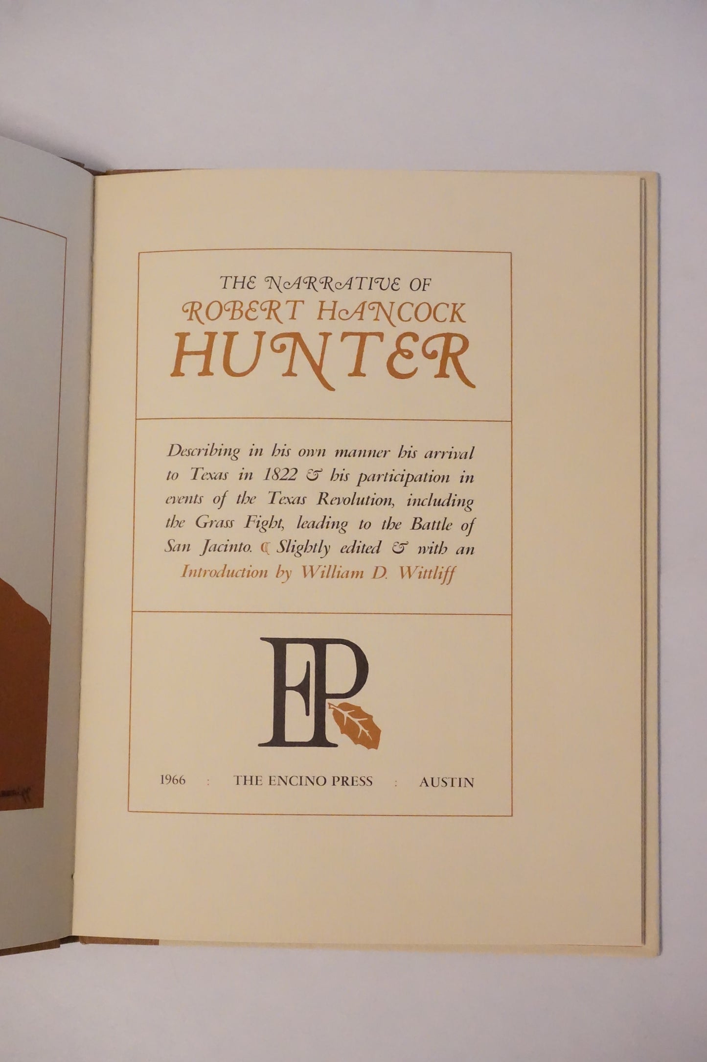 The Narrative of Nathan Hancock Hunter 1966 - Limited Edition