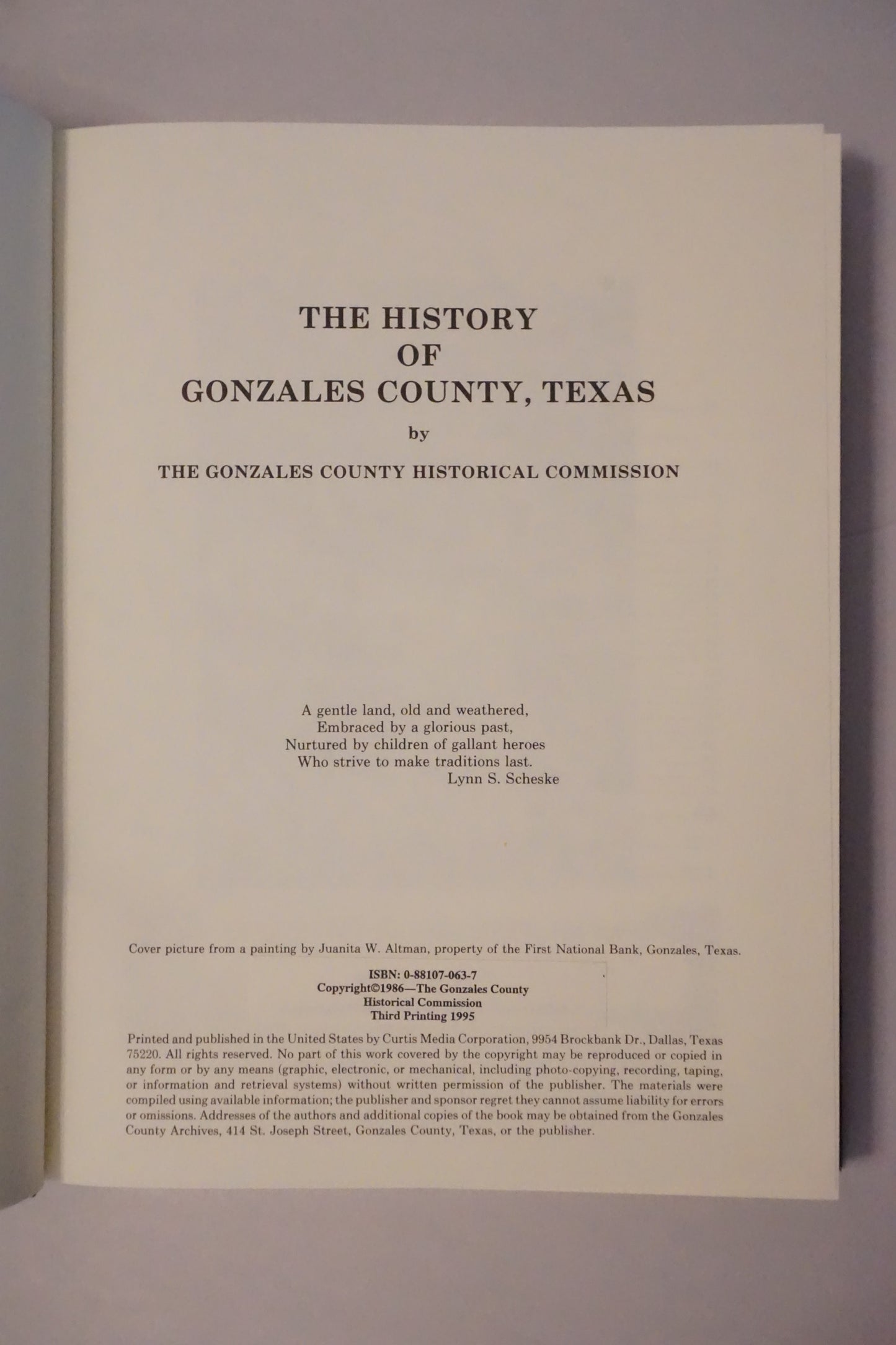 Gonzales County, Texas History Volume 1 - 1995