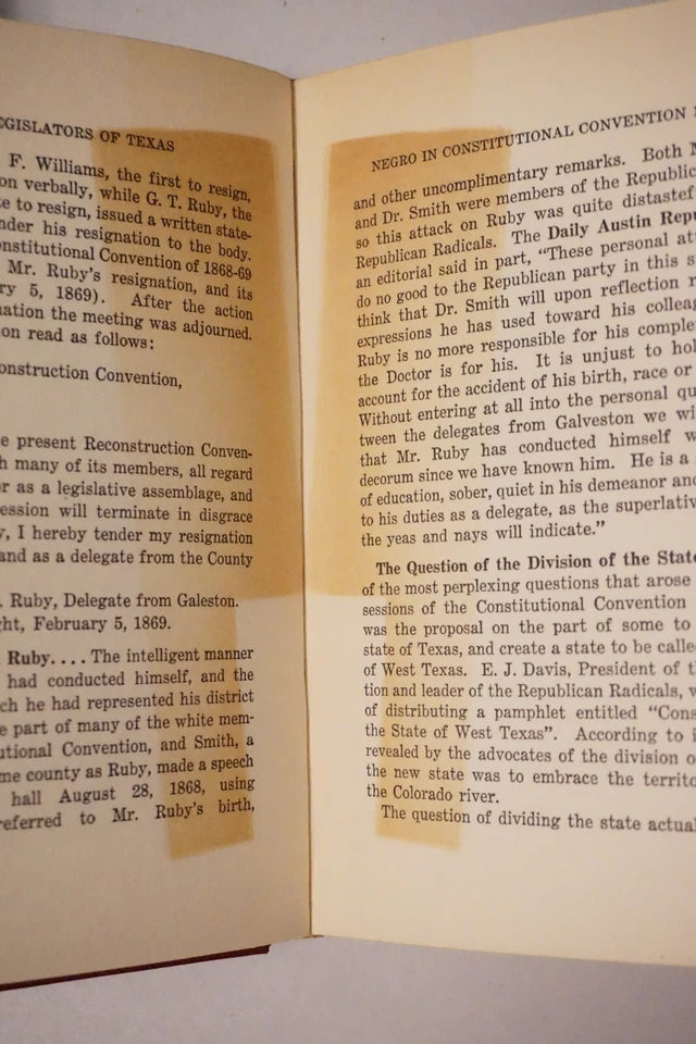 Negro Legislators of Texas by J. Mason Brewer 1935