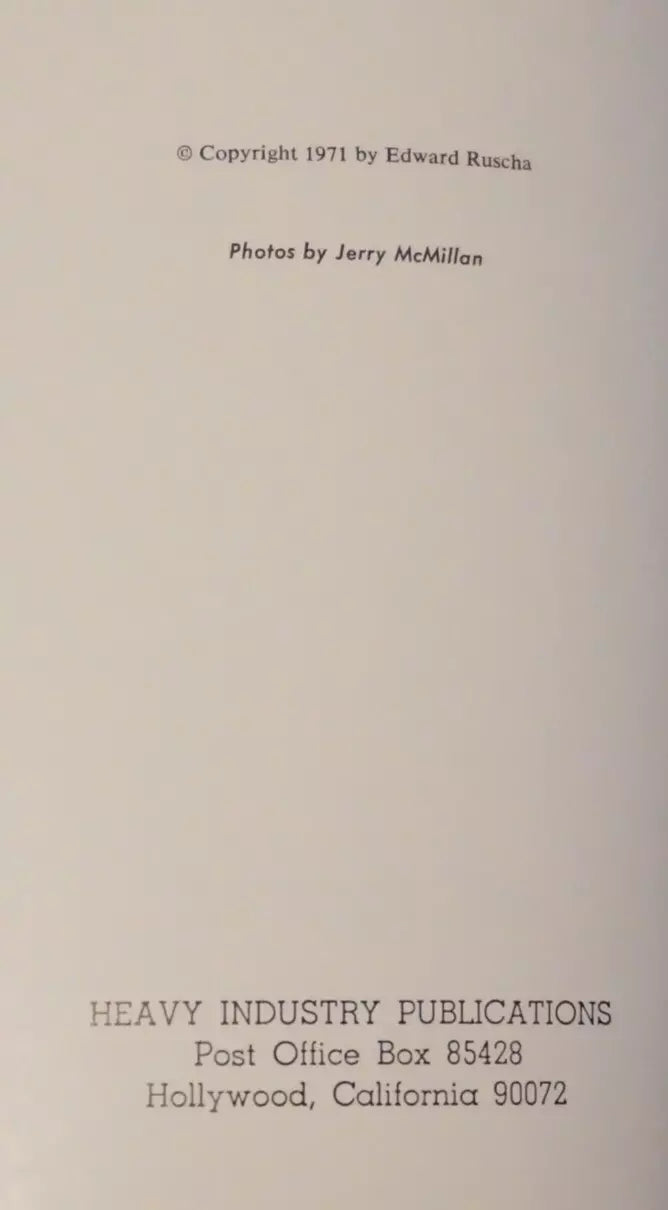 Records by Ed Ruscha 1971 - 1st Edition