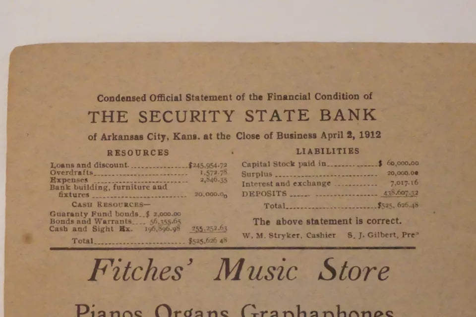 Very Rare Arkansas City, Kansas Cookbook - Early 1900's