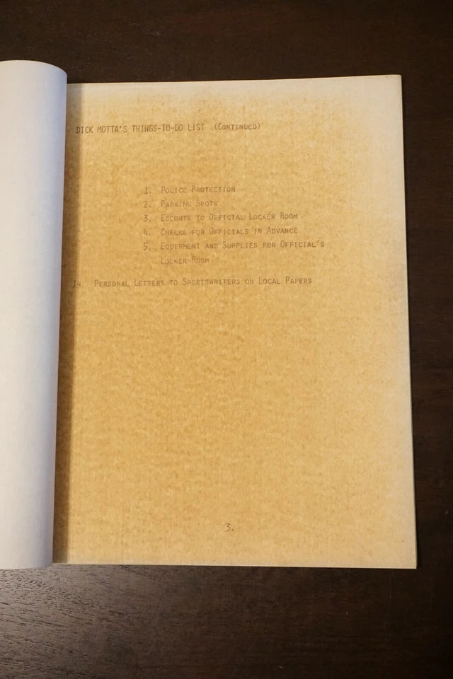 Vintage Dick Motta Basketball Playbook and Diagrams