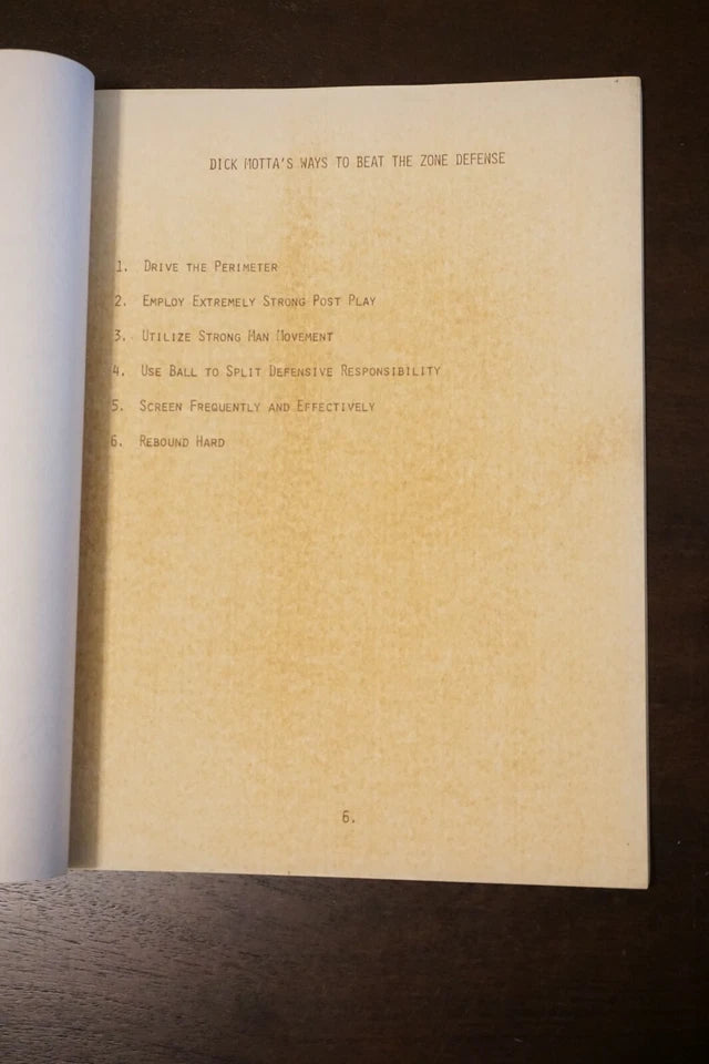 Vintage Dick Motta Basketball Playbook and Diagrams