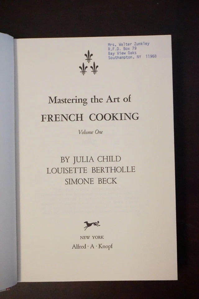 Mastering The Art of French Cooking by Julia Child 1961 - Signed BCE