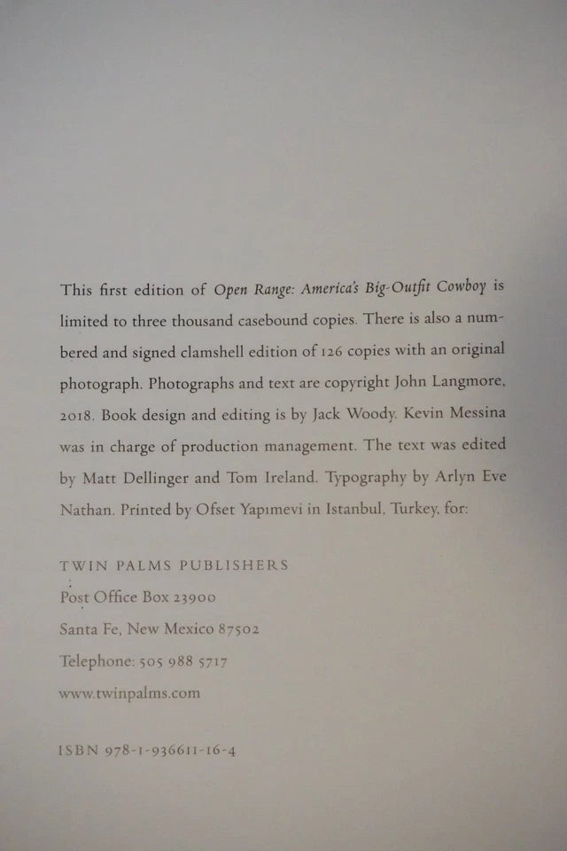 Open Range by John Langmore 2018 - Signed 1st Edition