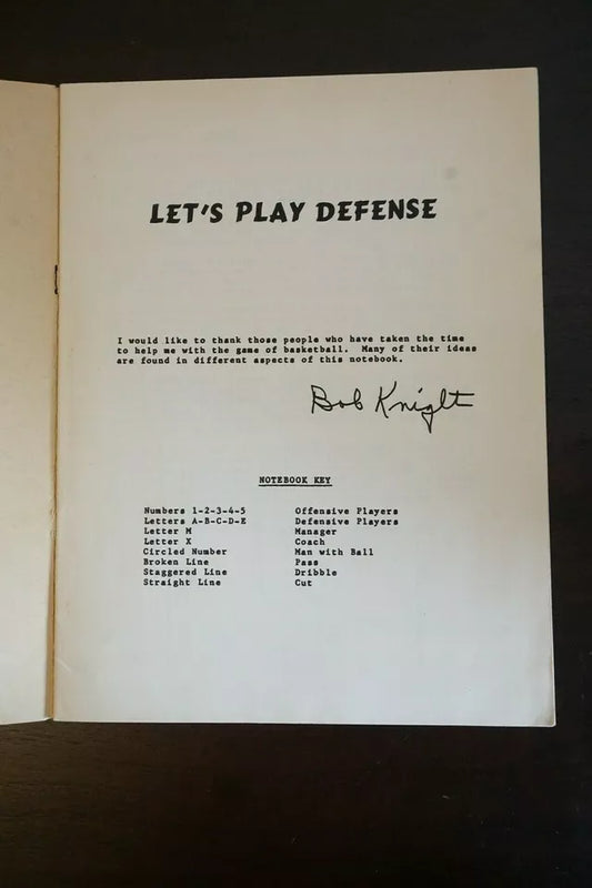 Bobby Knight's Let's Play Defense Playbook 1968 - Staplebound