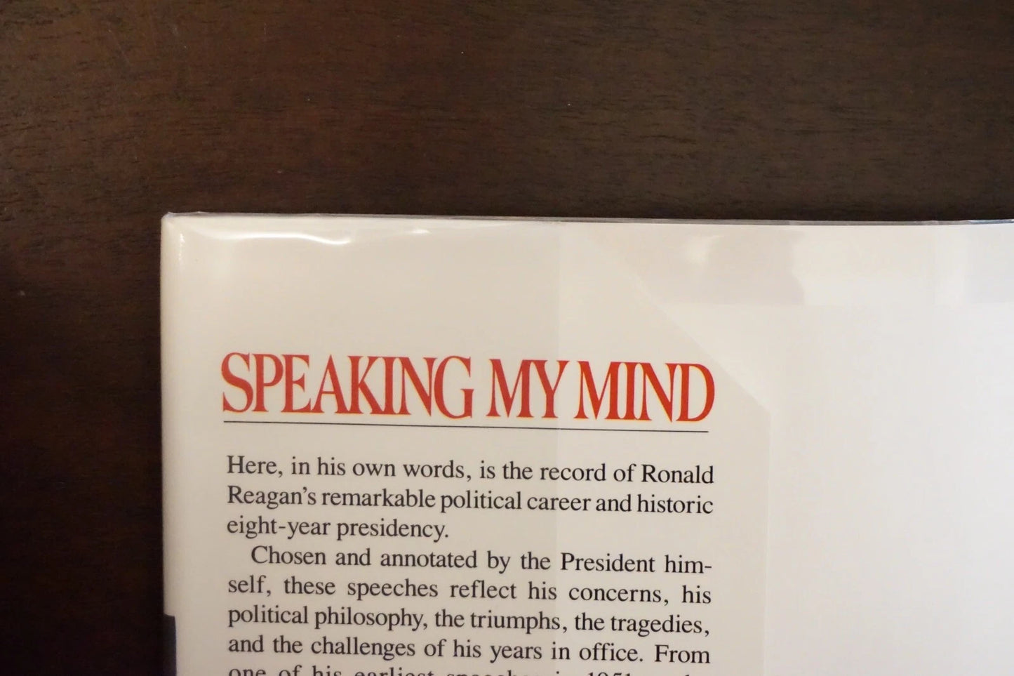 Speaking My Mind by Ronald Reagan 1989 - Signed 1st Edition