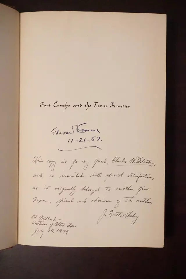 Fort Concho and the Texas Frontier by J. Evetts Haley 1952