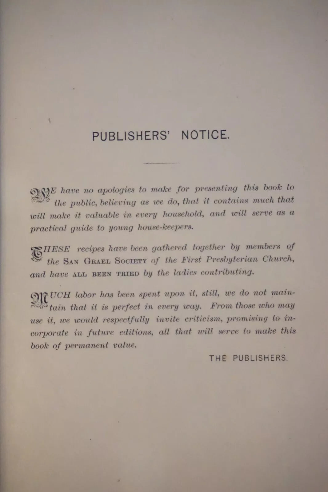 Extremely Rare Copy of The Web-Foot Cook Book 1885 Portland, Oregon