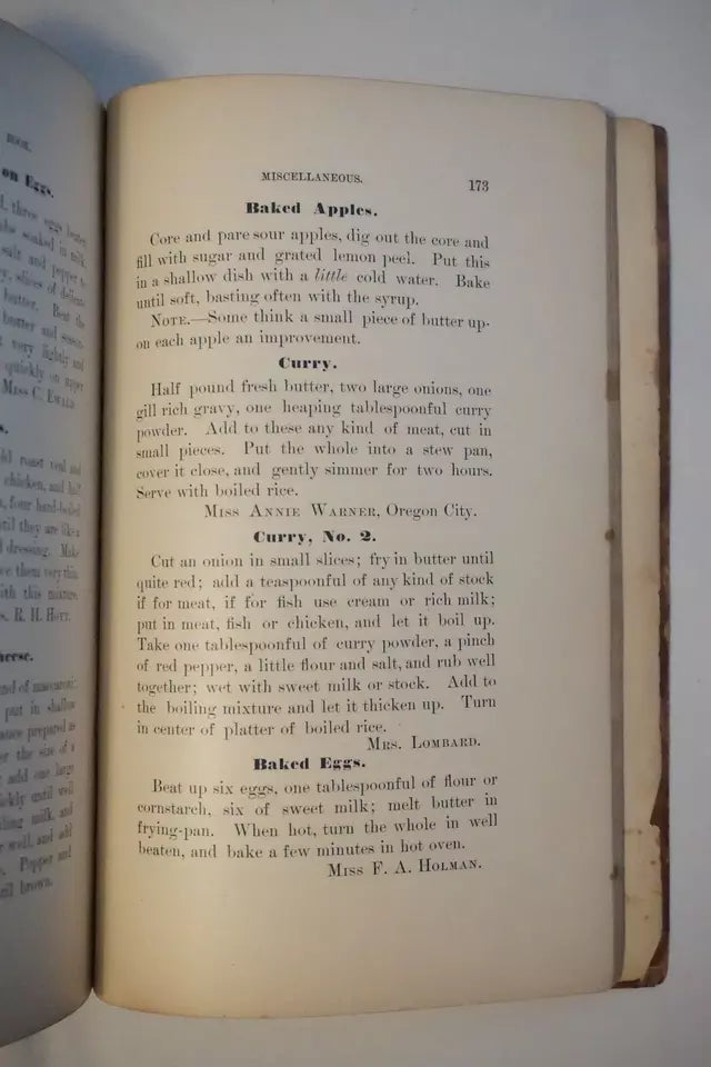 Extremely Rare Copy of The Web-Foot Cook Book 1885 Portland, Oregon