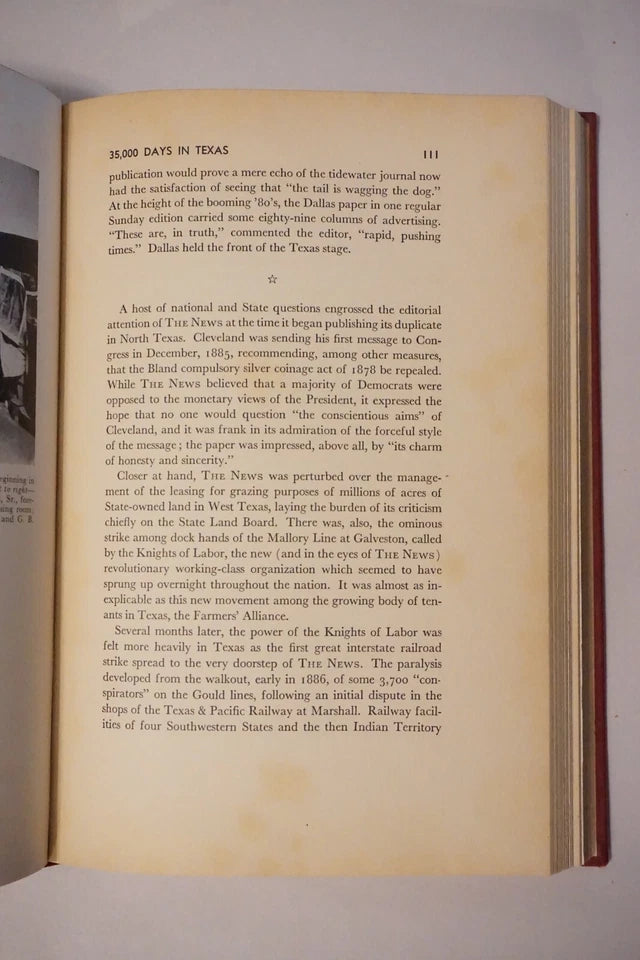35,000 Days in Texas by Sam Acheson 1938 - 1st Printing Signed by Dealey and Acheson