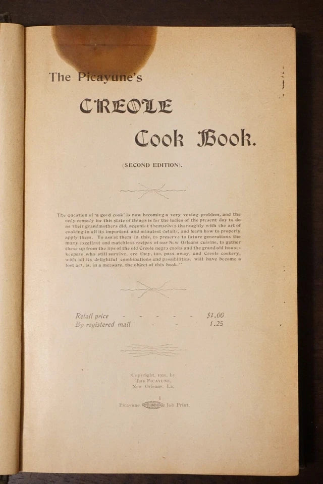 The New Orleans Picayune Creole Cook Book - 2nd Edition - 1901