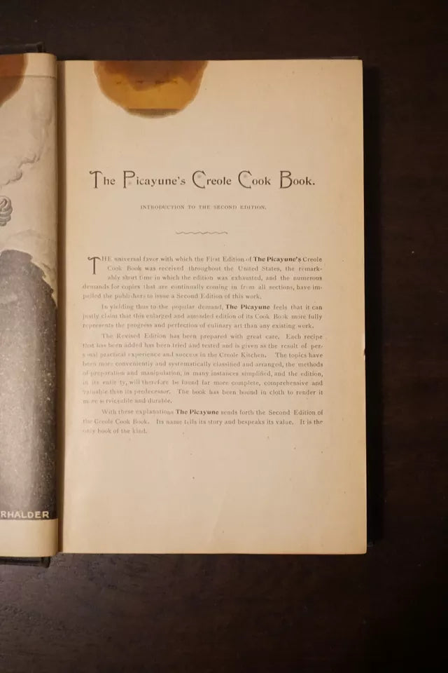 The New Orleans Picayune Creole Cook Book - 2nd Edition - 1901