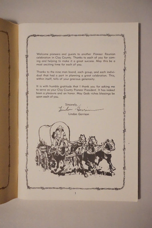 46th Annual Clay County, Texas Pioneer Reunion Booklet 1977 Henrietta, Texas
