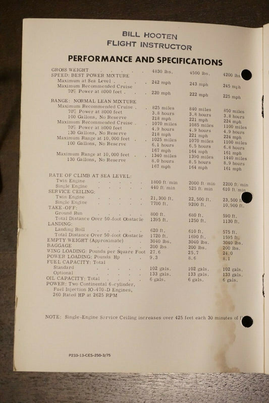 Cessna Model 301F Owners Manual 1961