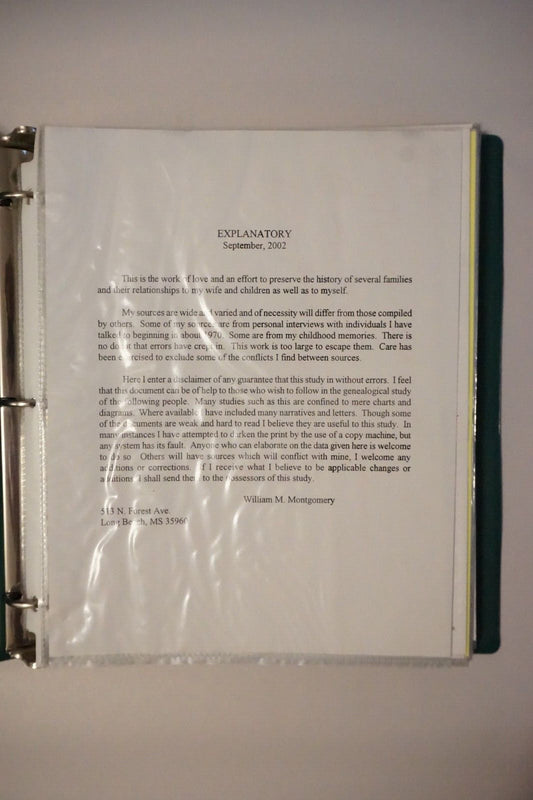 Martin Family Genealogy Research Notebook by William M. Montgomery