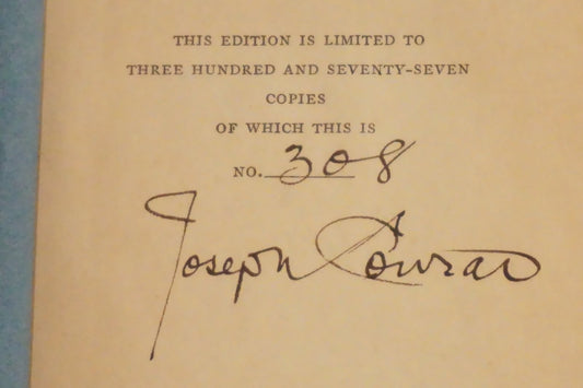 One Day More Joseph Conrad Signed Limited Edition 308 of 377 Doubleday 1920