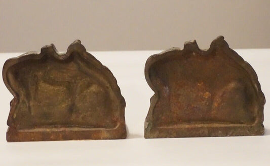 Set of Metal Western Horse Bookends