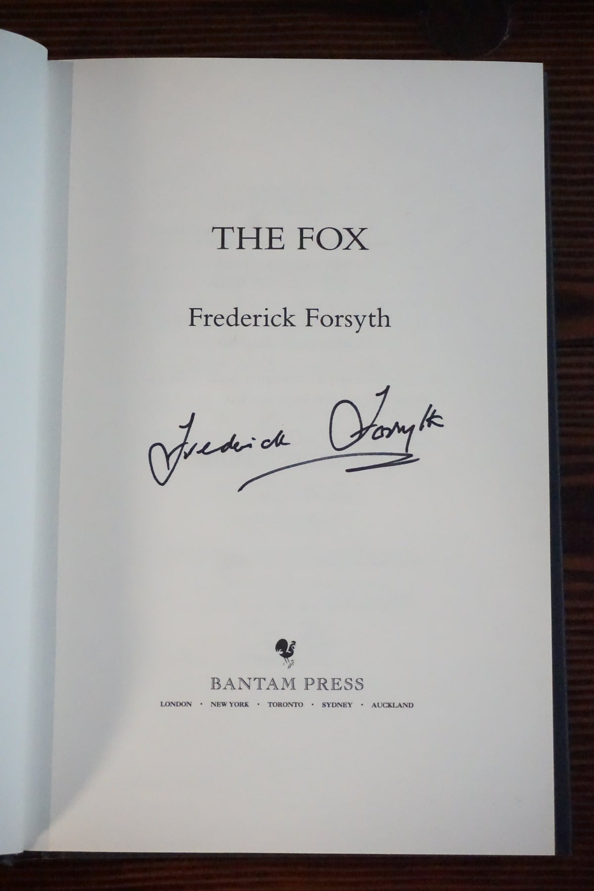 The Fox by Frederick Forsyth 2018 Signed UK First Edition HC DJ