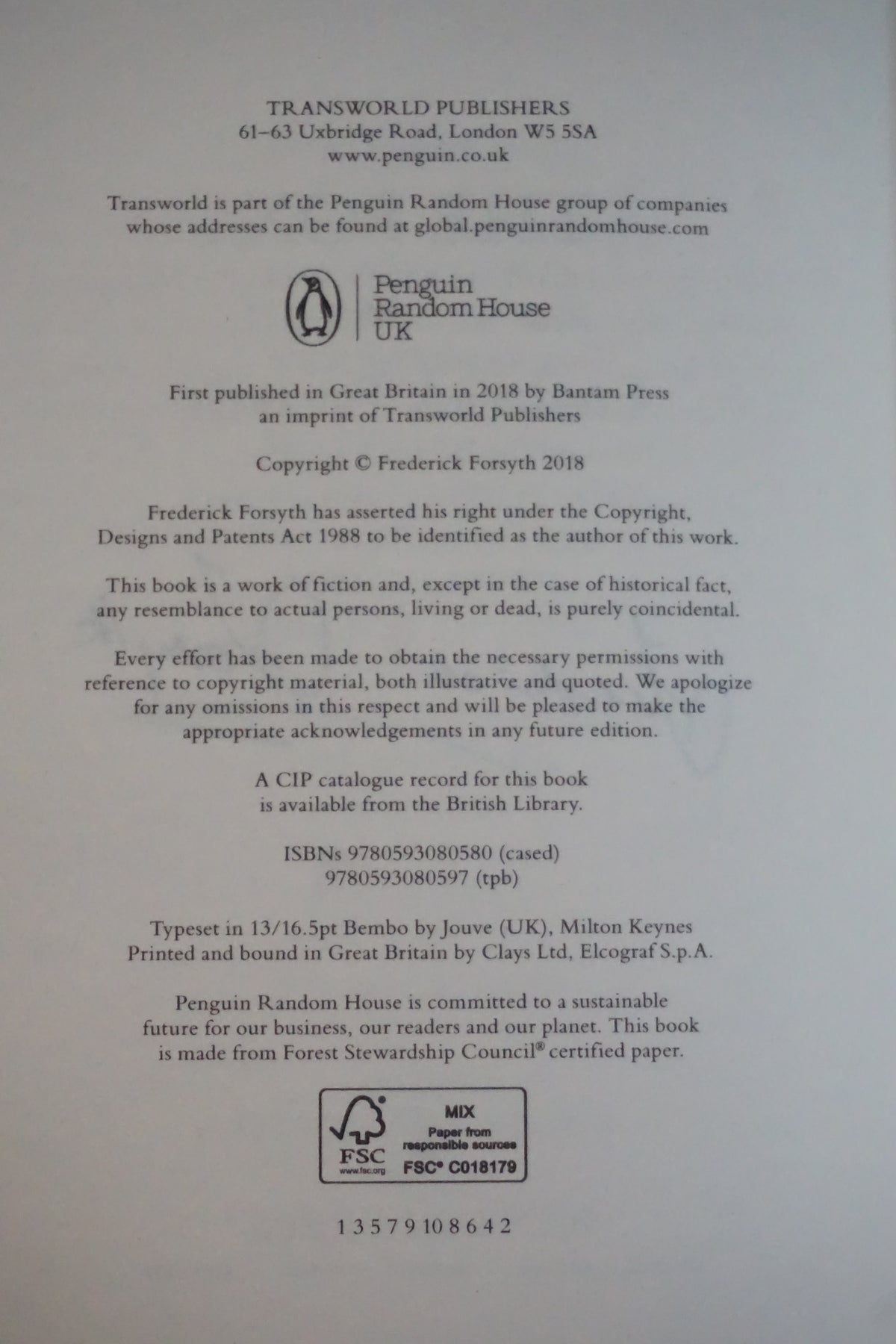 The Fox by Frederick Forsyth 2018 Signed UK First Edition HC DJ