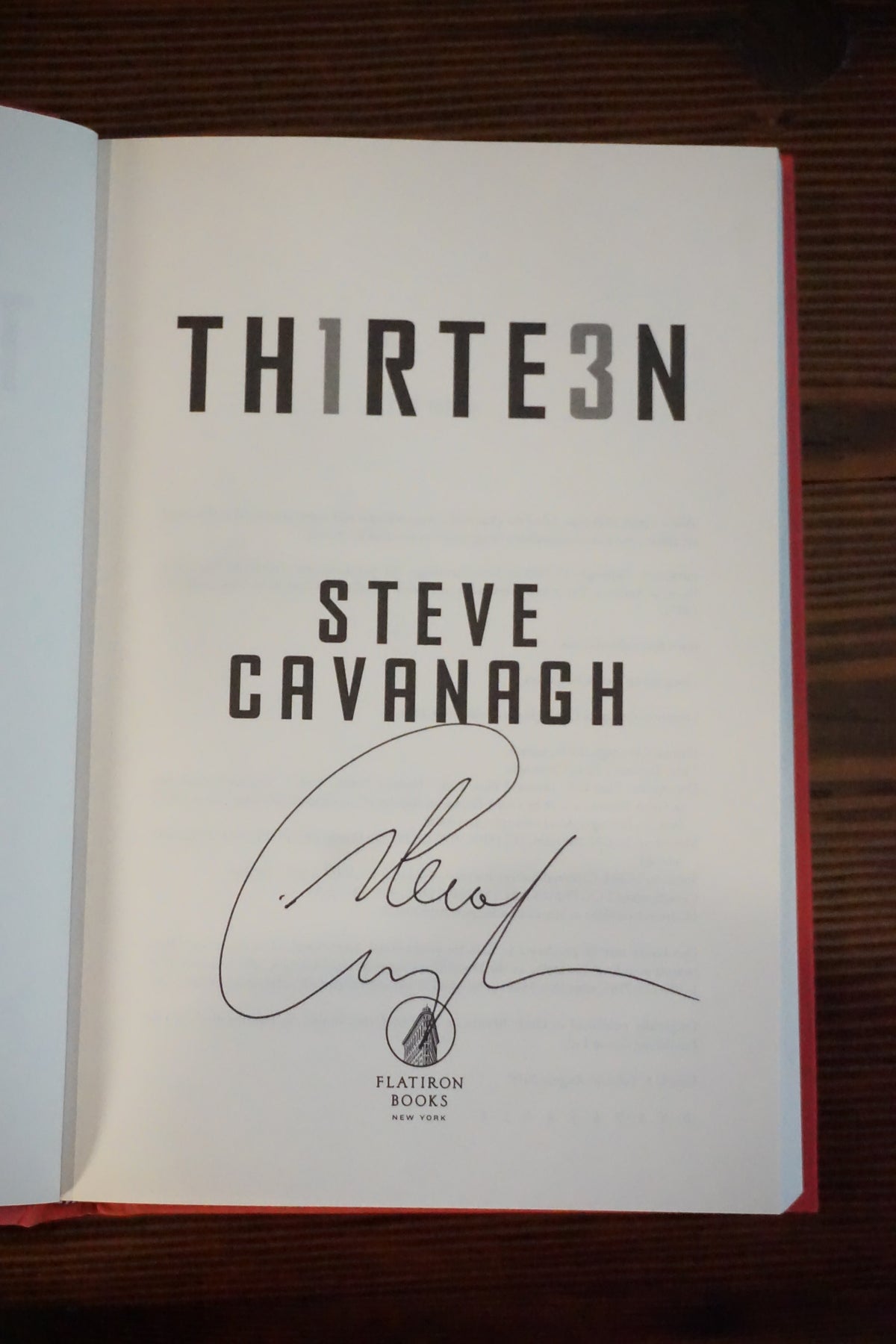 Thirteen by Steve Cavanagh 2019 Signed First US Edition Eddie Flynn HC