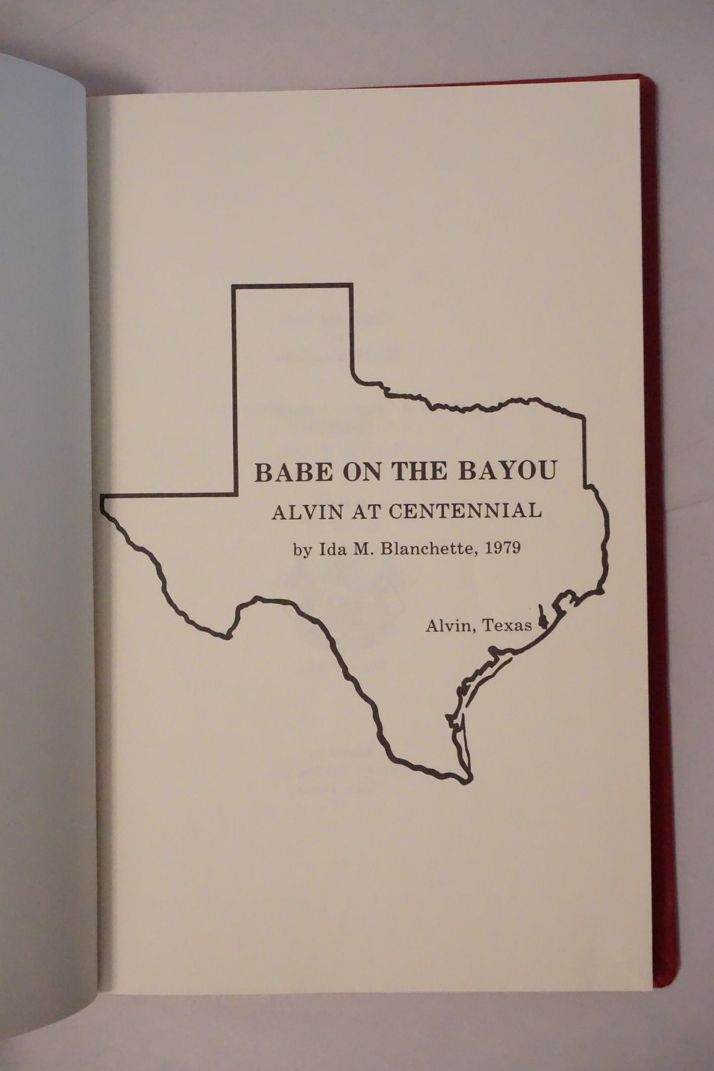 Babe On The Bayou: Alvin, Texas Centennial by Ida. M. Blanchette 1979
