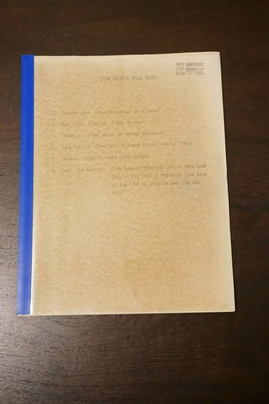 Vintage Dick Motta Basketball Playbook and Diagrams