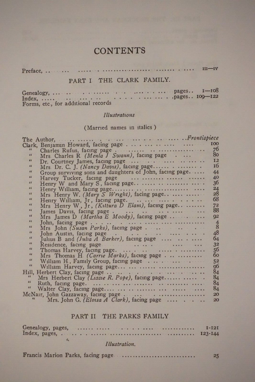 Genealogies of the Clark, Parks, Brockman and Dean, Davis and Goss Families 2009
