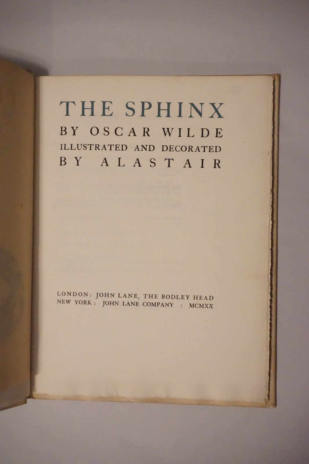 The Sphinx by Oscar Wilde and illustrated by Alastair 1920 Hardcover Limited