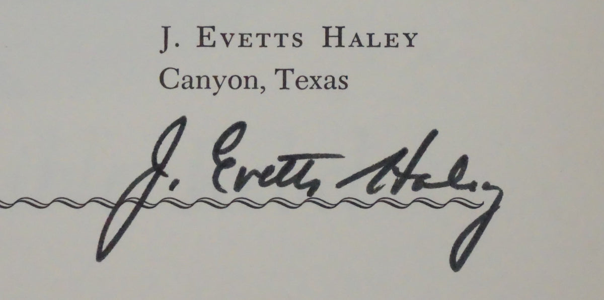 Men of Fiber by J. Evetts Haley 1967 Signed by Haley and Hertzog Hardcover