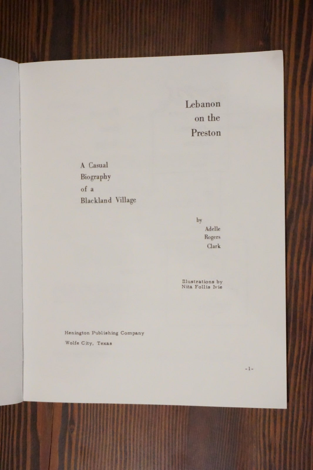Lebanon on the Preston Clark Limited Reprint 068 of 500 Frisco Texas