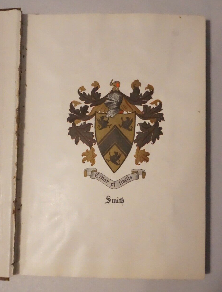 Smith Family Tree Book by W. Thomas Smith 1922 Hardcover