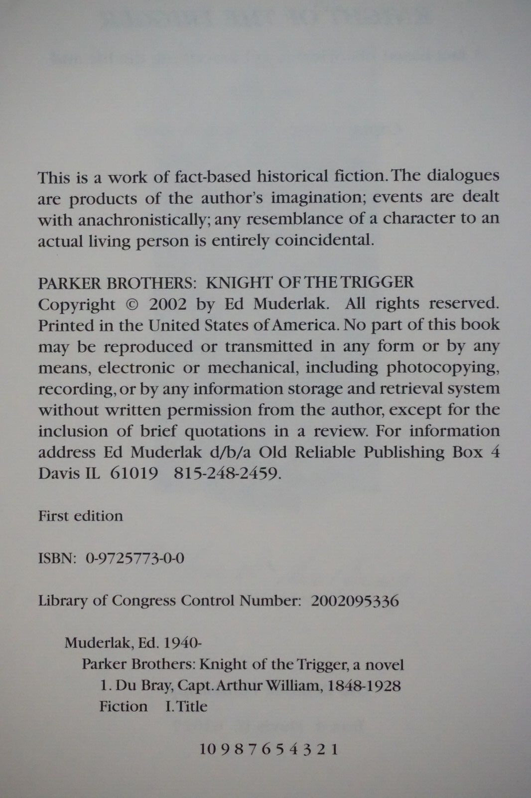 Parker Brothers: Knight of the Trigger by Ed Muderlak 2002 Signed Limted Ed HC 9780972577304| eBay