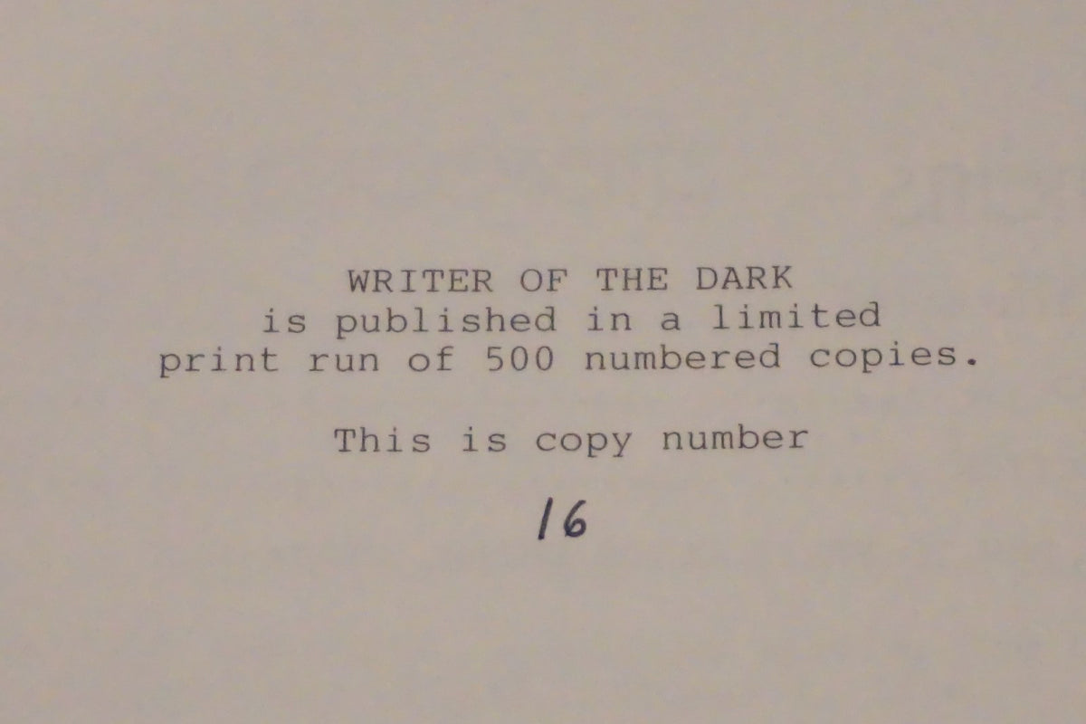 Writer of the Dark by Robert E. Howard 1986 Softcover Limited Edition