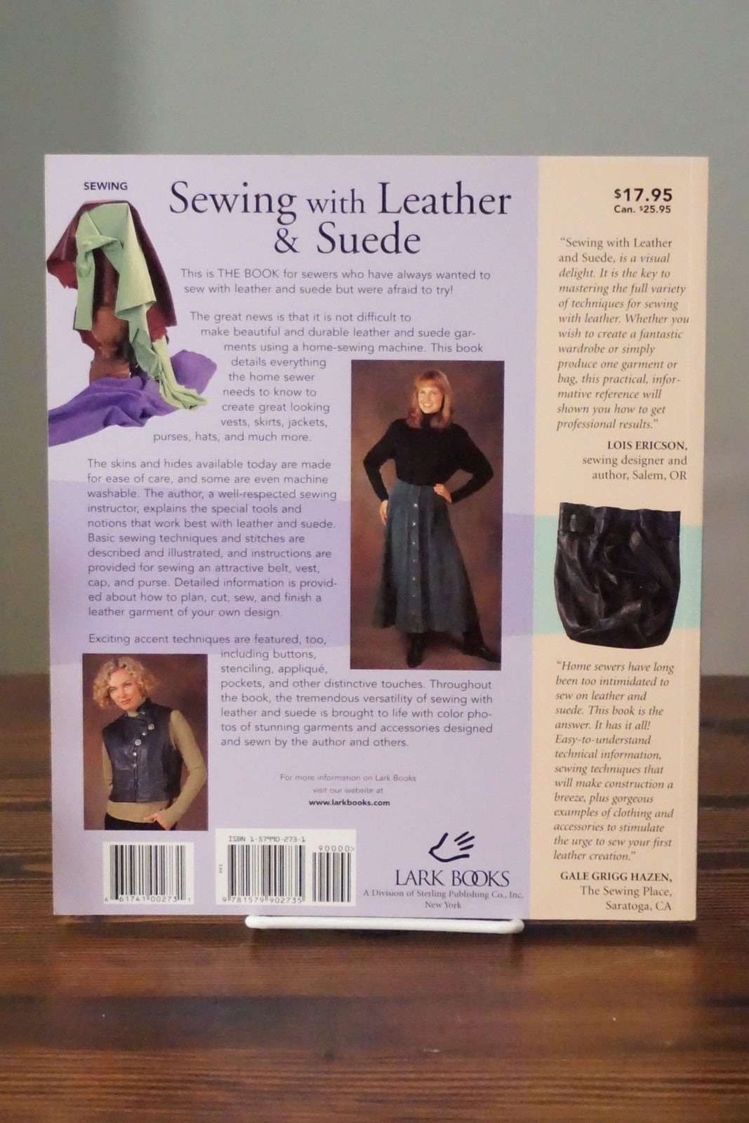 Sewing with Leather & Suede by Sandy Scrivano 1998 Lark Books First Edition
