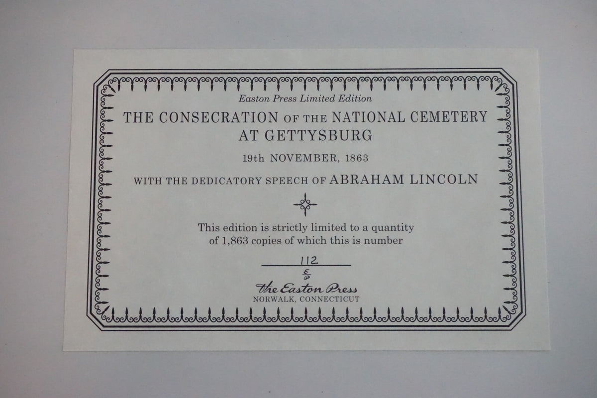 The Consecration of the National Cemetery at Gettysburg Easton Leather Slipcase