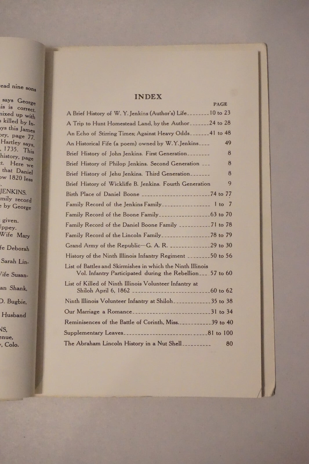 The Jenkins, Boon, and Lincoln Family Records by W. Y. Jenkins Genealogy