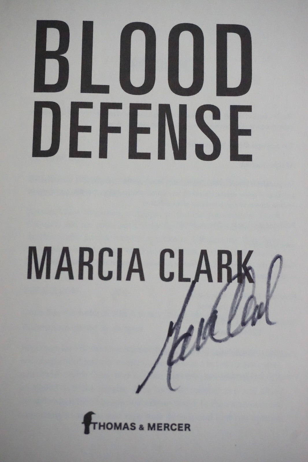 Blood Defense by Marcia Clark 2016 Signed Hardcover Samantha Brinkman Thriller