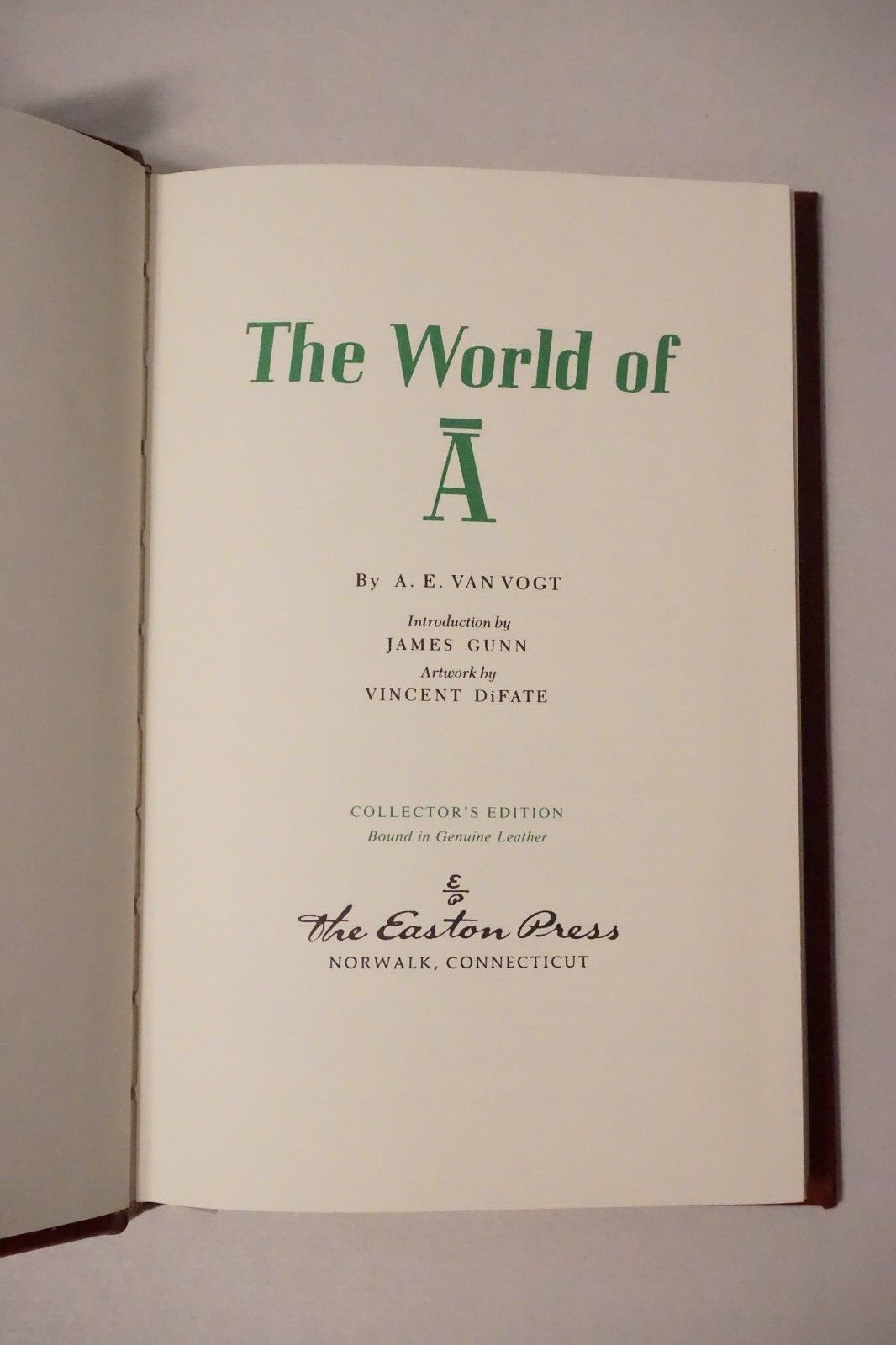 The World of A by A.E. Van Vogt 1995 Easton Press