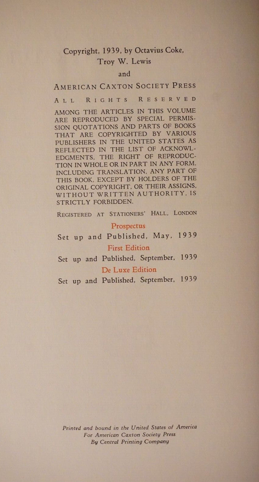 The Scrapbook of Arkansas Literature by Octavius Coke 1939 Deluxe Signed Edition