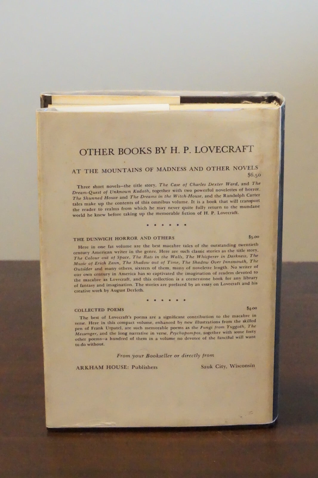 Dagon and Other Macabre Tales by H.P. Lovecraft 1965 1st Edition HC DJ
