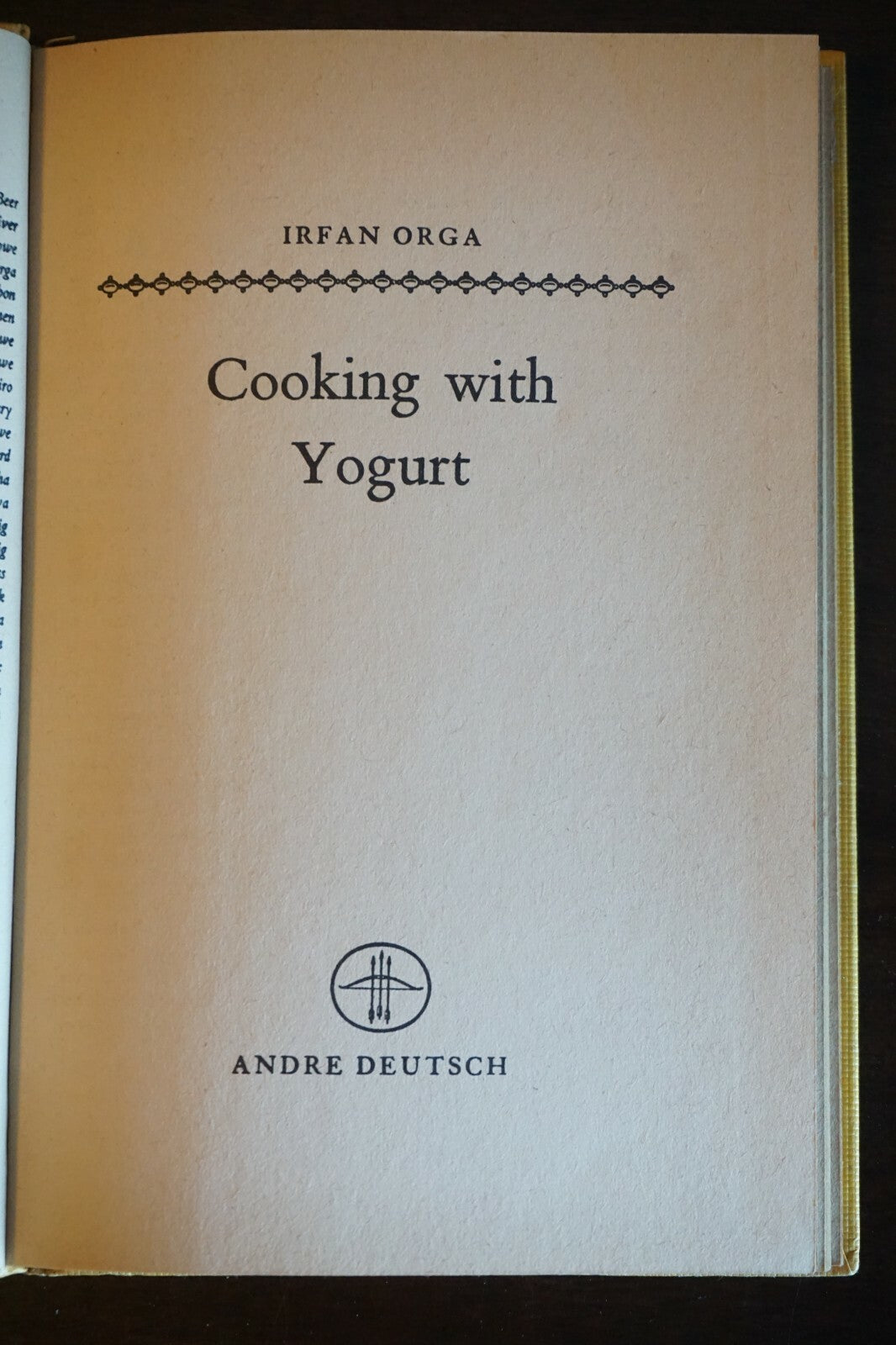 Cooking with Yogurt by Irfan Orga Cookbook Recipes Cook Book 1956 HC DJ